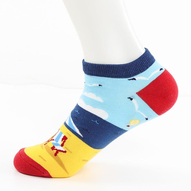 Male Spring Summer New Style Personality Street Hip Hop Sports Low Help Invisible Boat Socks