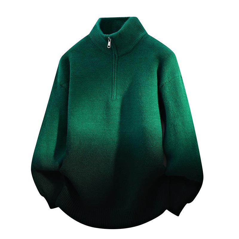 Men s Gradient Half-Zip Knit Sweater Coat - Winter 2025 Collection XXL