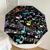 1PC music notesAutomatic Open/Close Umbrella with Windproof, 8-Rib Sturdy Canopy, Durable Ribs, Fashionable Design, Outdoor Accessory, Fun Prin, Holid