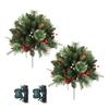 Lighted Artificial Christmas Urn Filler Battery Operated Pre-lit Xmas Pine Tree with Tripod Stake And 50 LED Light Outdoor Planter Filler
