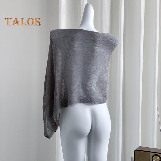 Women Tops Solid Color Slanted Collar Irregular Hem Design Elastic Blouse Loose Fit Casual Viscose Blouse Daily Wear