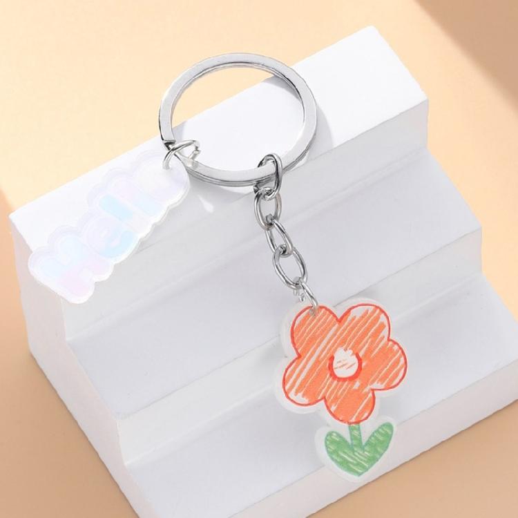 Flower Butterfly Heart Keychains Cartoon Pendant Keyring Handbag Charm Pendant