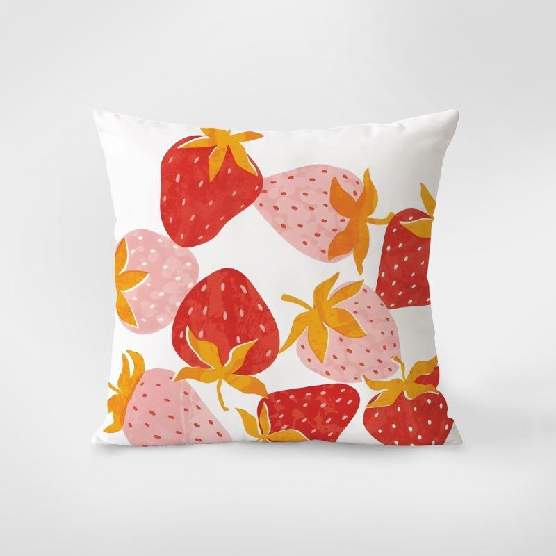 

Декоративная наволочка с клубничным узором для спальни, гостиной, квадратная наволочка для подушки 45x45cm