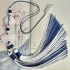 Chinese Style Peace Buckle Lotus Double Color Tassel Fringe Trim Beaded Sewing Accessories For Hanfu Waist Pendant