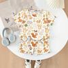 Kids Casual Short Sleeve Top and Shorts Set Animal Print Soft Comfortable Lightweight Summer Outfit for Boys and Girls