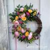 Easter Wreath Decor With Artificial Daisies Sunflowers Door Wall Hanging Home Party Decoration