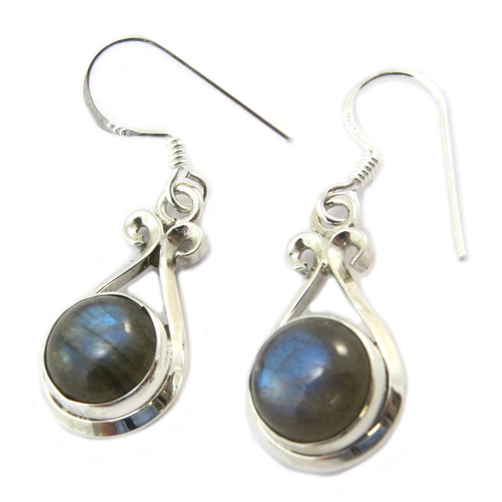 Les Trésors De Lily [P3788] - Labradorite 'Heaven' Silver Earrings - 20x10 Mm