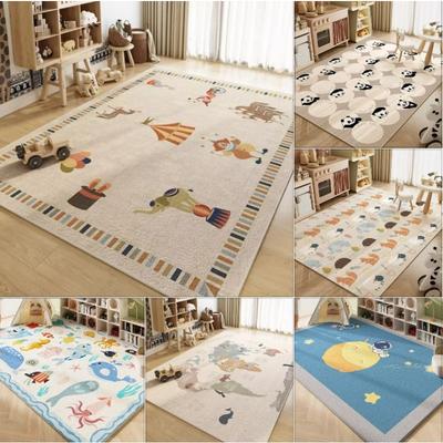Tappeto Stanza Camera da Letto Cartone Mappa del Mondo Mondo Sottomarino Spazio Tappeto Lavabile Antiscivolo Tappeto Gioco per Bambini Decorazione Casa