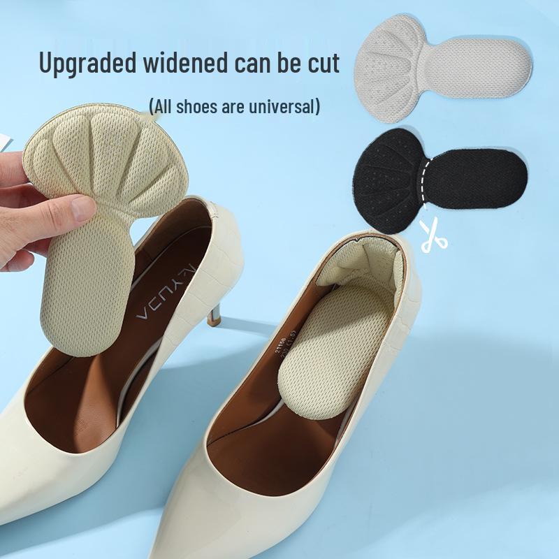 Adjustable T-Shaped Heel Pads for High Heels - Breathable Sponge, Fits Large to Small
