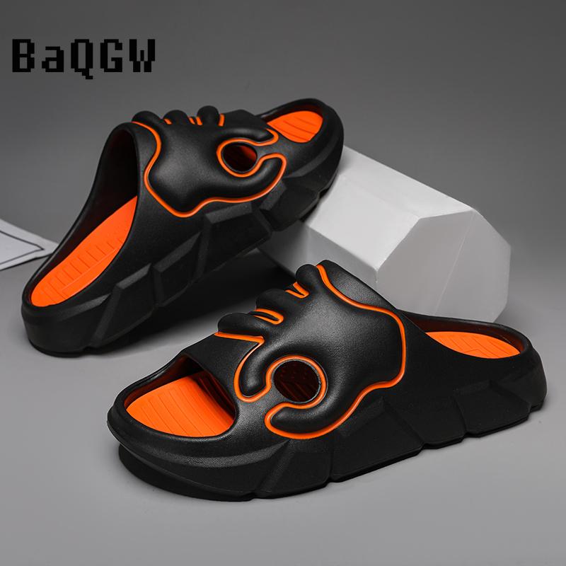 Summer Slippers Men Women Indoor Eva High Soft Bottom Sandals Open Toe Trend Slides Light Beach Shoes Slippers Home Size 36-45