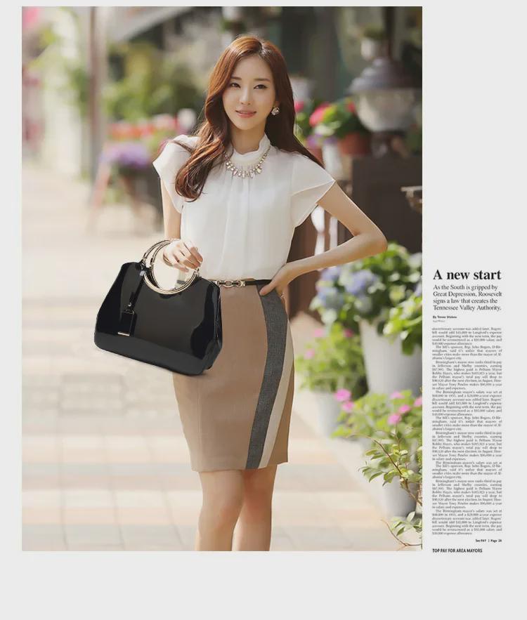 2019 Women's Shiny Patent Leather Shoulder Bag - European & American Fashion, Textured Handbag, Large Capacity