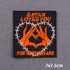 Red Fusible Patches Hiphop Iron On Thermoadhesive Patches For Clothes Cross Skull Embroidery Patches For Jacket Logo Applique
