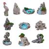 2 szt. Miniaturowa kamienna statua Żywiczne modele sztucznych skał do materiałów do dioram Krajobraz z miniaturowymi pociągami Kolejowy stół piaskowy Akcesoria do ogrodu zen