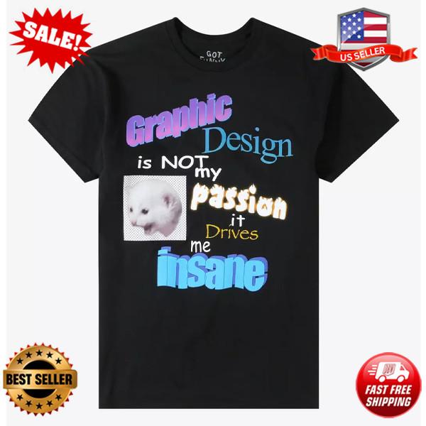 Funny Graphic Design Cat T-Shirt