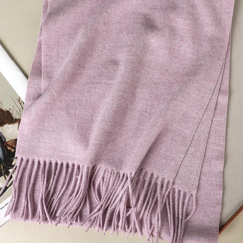 Kaffee Schal für Damen Lange Warme Kaschmirschals Winter Hijab Einfarbig Damen Stola Wickel Weiblich Pashmina Bandana Kopftücher