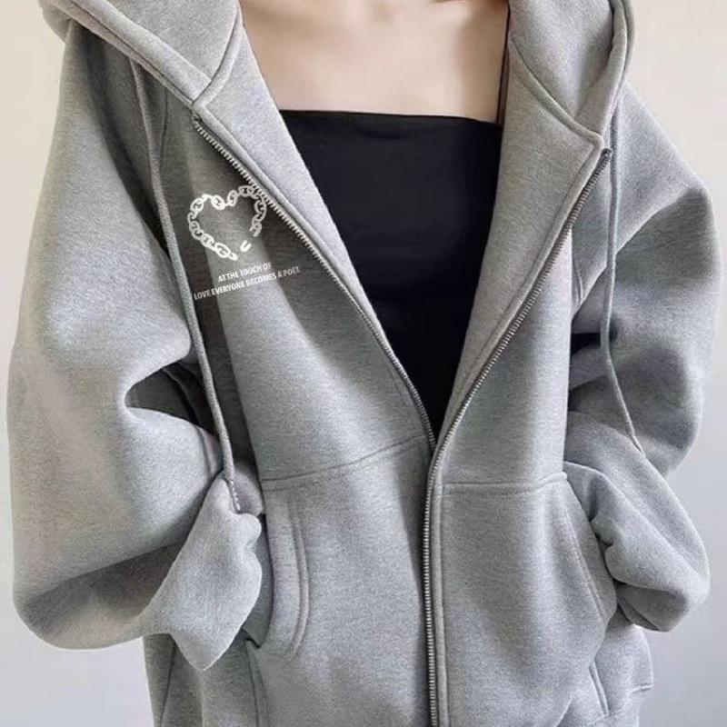 

Большой размер Осень и Зима Новая бордовая толстовка с капюшоном Женская свободная с принтом букв Плюс бархат Утепленная куртка Весенне-осенние топы 4XL