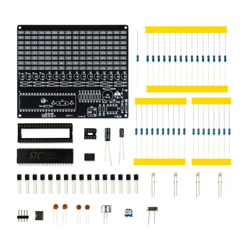 Colorful Voice Activated LED Rhythm Light Display Board With 16X8 Light Panel For Music Visualization Projects