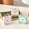 Cute Crystal Transparent Alarm Clock Children Student Creative with Night Light Bedroom Dormitory Desktop Clock