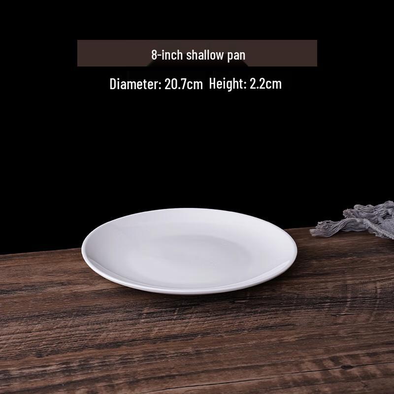 Pure White Round Ceramic Dinner Plates - Set of 4