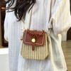 Tasche Damentasche neue Sommer Strandurlaub Schulter Messenger Box Bag literarische Stroh gewebte kleine quadratische Tasche