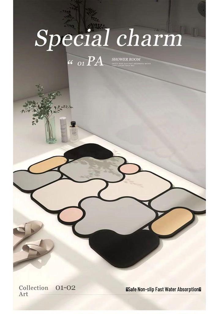 Creative Irregular Shape Diatom Mud Bathroom Mat - Non-slip, Quick-Dry, Water Absorbent