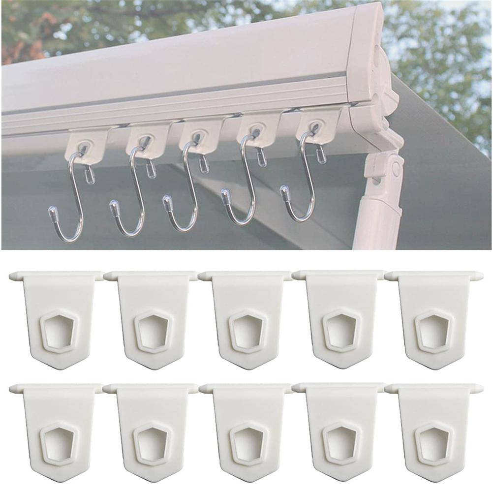 10pcs Outdoor RV Awning Hangers RV Awning Hooks S Shaped Hook Kit Camping Motorhome Tent Rail Hooks Campervan
