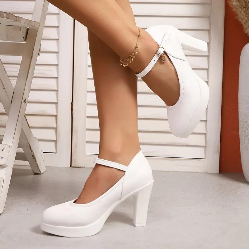 Ladies Shoes on Sale 2025 New Elegant Women's High Heels Shoe with Ankle Strap Platform Shallow Plus Size Women Zapatos