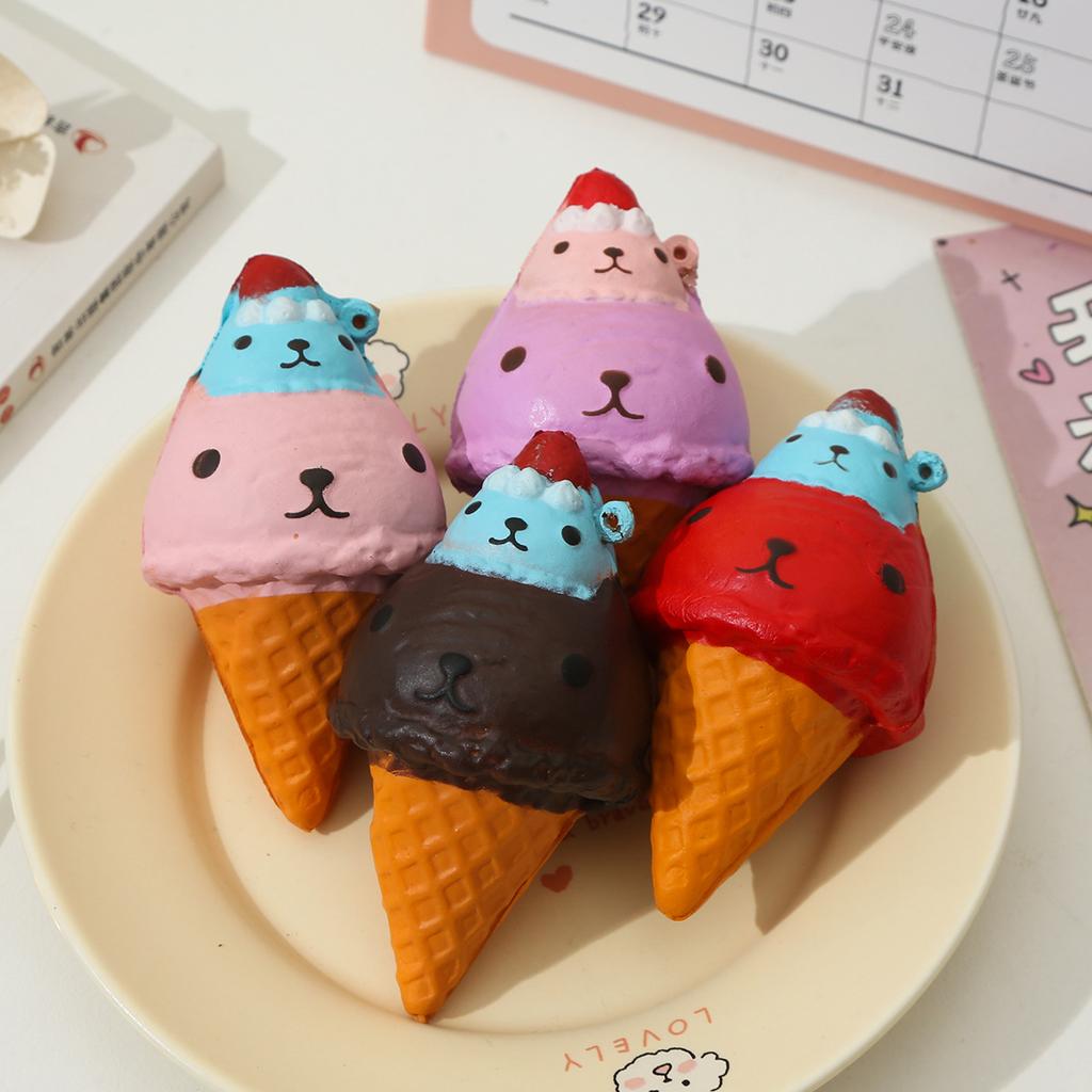 Gentle Recovery Pu Squishy Icecream Creative Press Toys Simulation Stress Ease Vent Funny Xmas Gift Sensory Toy For Kids