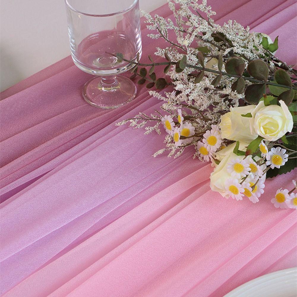 Reusable Sheer Chiffon Table Runner Chiffon Gauze Table Runner Chiffon Table Runner Bridal Shower