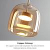 LED Pendant Glass 3 Heads Amber Anthracite For Living Room Dining Table Hotel Bar Office Indoor Turn Decorative Lighting Fixture