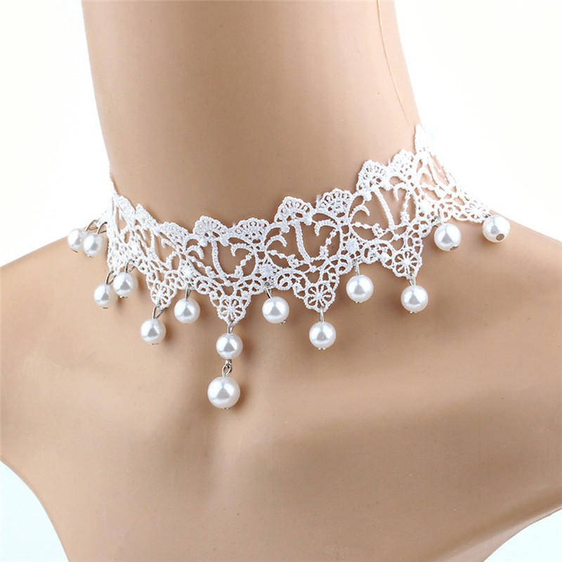 Trendy Sexy Lace Pearl Necklace Creative Romantic Women Jewelry Accessories
