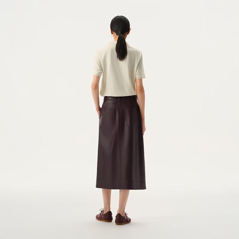 Broadcast Commuter Mid-Length PU Leather Skirt