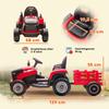 Electric Kids Tractor, Ride-On Tractor with Remote Control, Soft Start, for Children Aged 3-8 Years, Red
