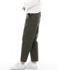 Seinteukeulu Wide Cut Crop Half-Band Pants Wch-327 Khaki