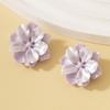 Big White Camellia Flower Stud Earring for Female Simple Sweet Acrylic Resin Ear Jewelry Wedding Best Friend Christmas Gift