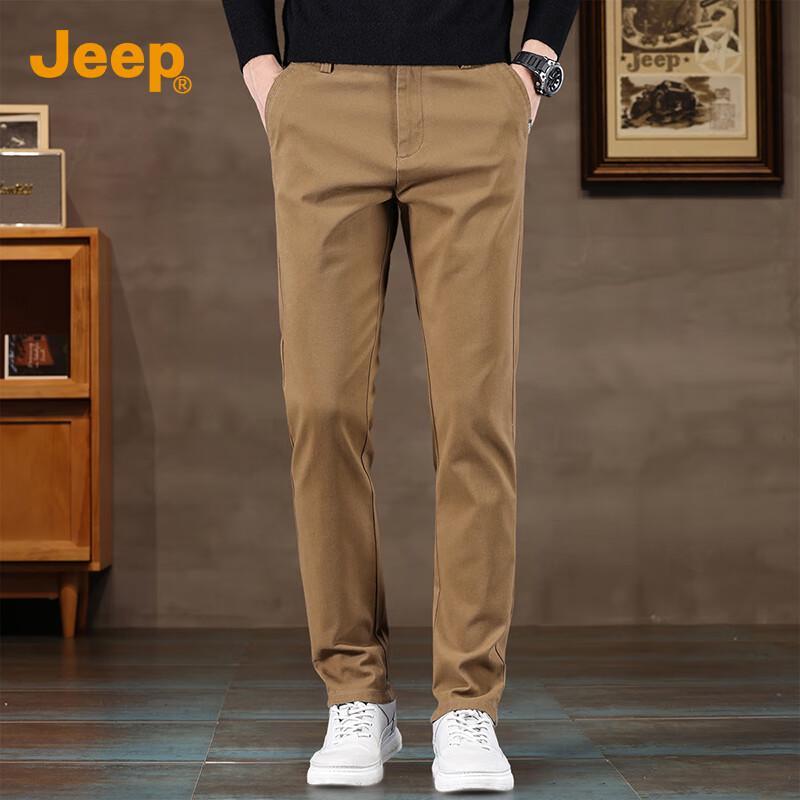 JEEP Men's Pure Cotton Straight Leg Casual Pants