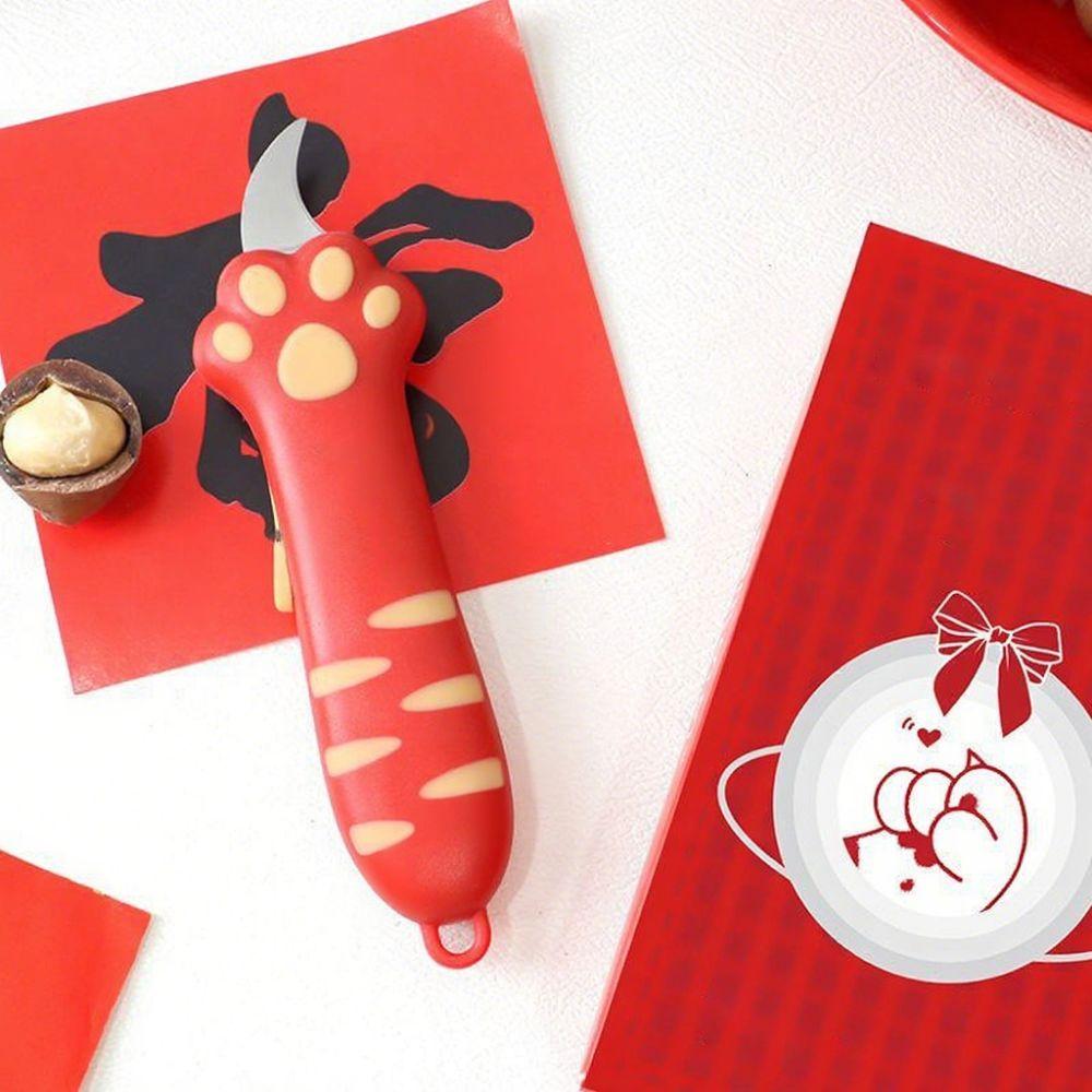 Plastic Material Cat Paw Box Cutter Cartoon Design Retractable Cat Knife  School Supplies