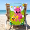 Ultra-Soft Beach Towel with Pinkfong Wonderstar Theme,Ideal for Pool - Camping, Diving - Perfect Travel Essential, Vibrant Beach Towel.