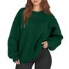 Women's Fashion Long Sleeve Loose Oversize Solid Color Half Zipper Neck Sweater Top With Pockets