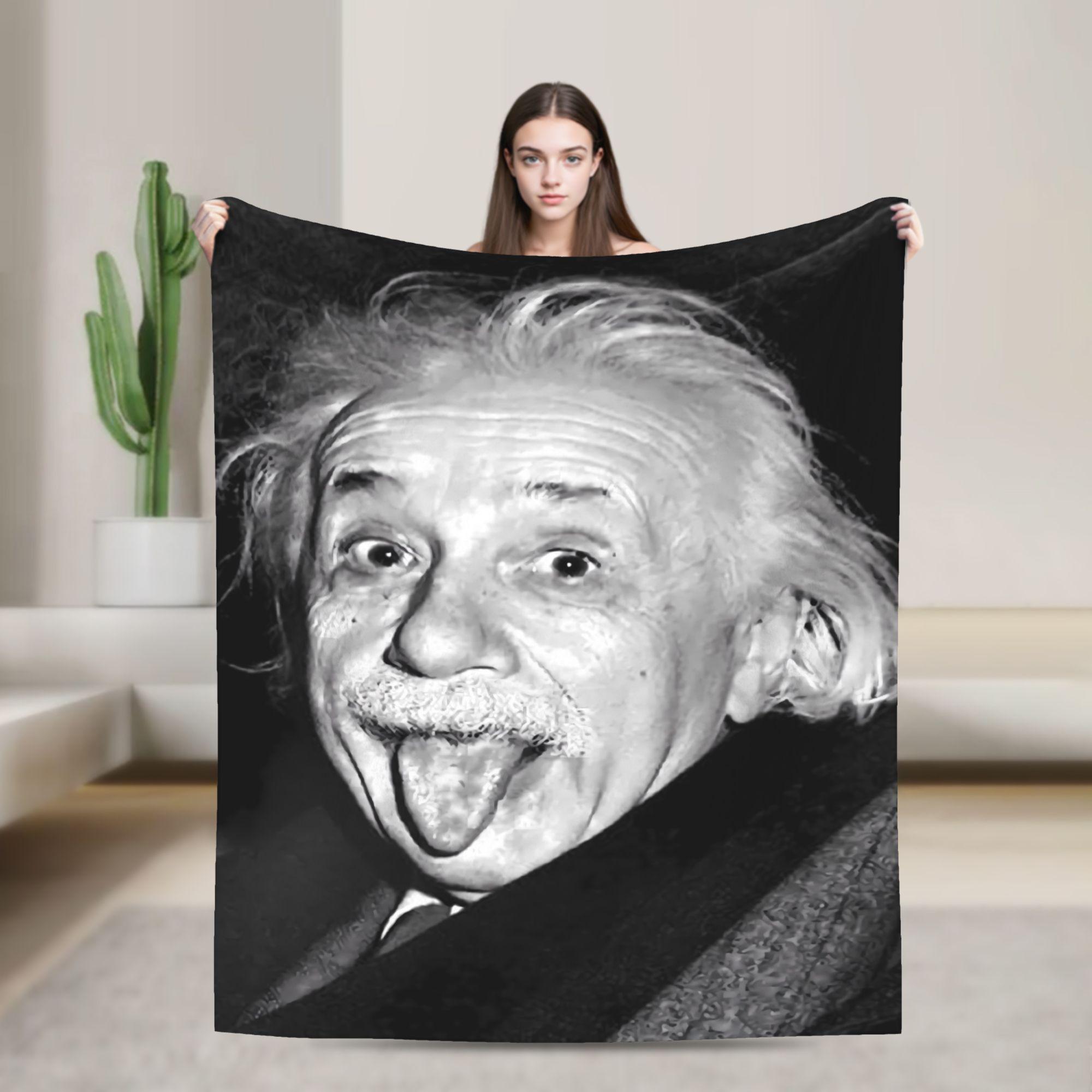 Jessica Chen Unisex Einstein Smart Scientist Blanket Quality Warm Soft Throw Blanket Winter Airplane Travel Couch Bed Graphic Bedspread