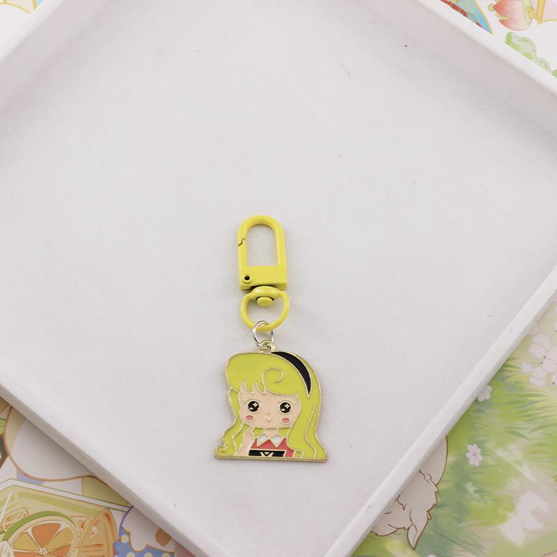 Cute Snow White Shiny Metal Keychain Anime Princess Alloy Pendant Kawaii Charm Keyring Decorative Ornament For Men Women Gift