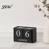 Durable Iron Art Calendar Metal Bird Perpetual Desk Calendar, Frame Desktop Office Accessory with Rotating Flip Month Date Display for Home