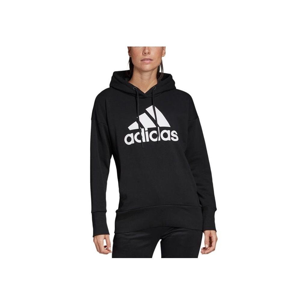 Adidas Loose-Fit Hooded Sweatshirt Women Tops Black FM1044