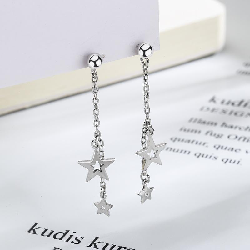 Gu Maoning, Personalized Earrings For Women 20 Trendy Simple Students Hollowed Out Star Fringed Stud Earrings