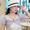 Luxury Red Zircon Necklace Earring Set for Women Elegant Water Drop Design Crystal Jewelry Party Wedding Evening Accessories