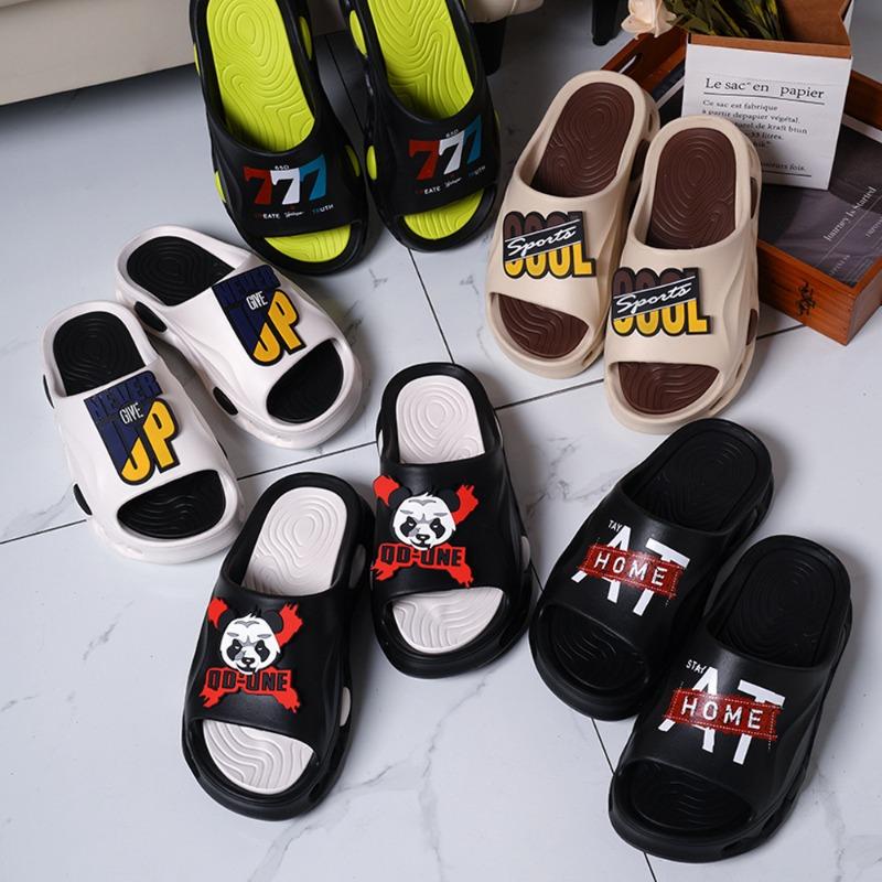 New summer men's one-word drag indoor and outdoor non-slip wear-resistant trend EVA slippers beach shoes wholesale