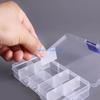 Y3NA Clear Plastic Storage Box 10 Compartment with Sealing Lid Container for Case for Small Jewelry Ring for Pill Multicolor