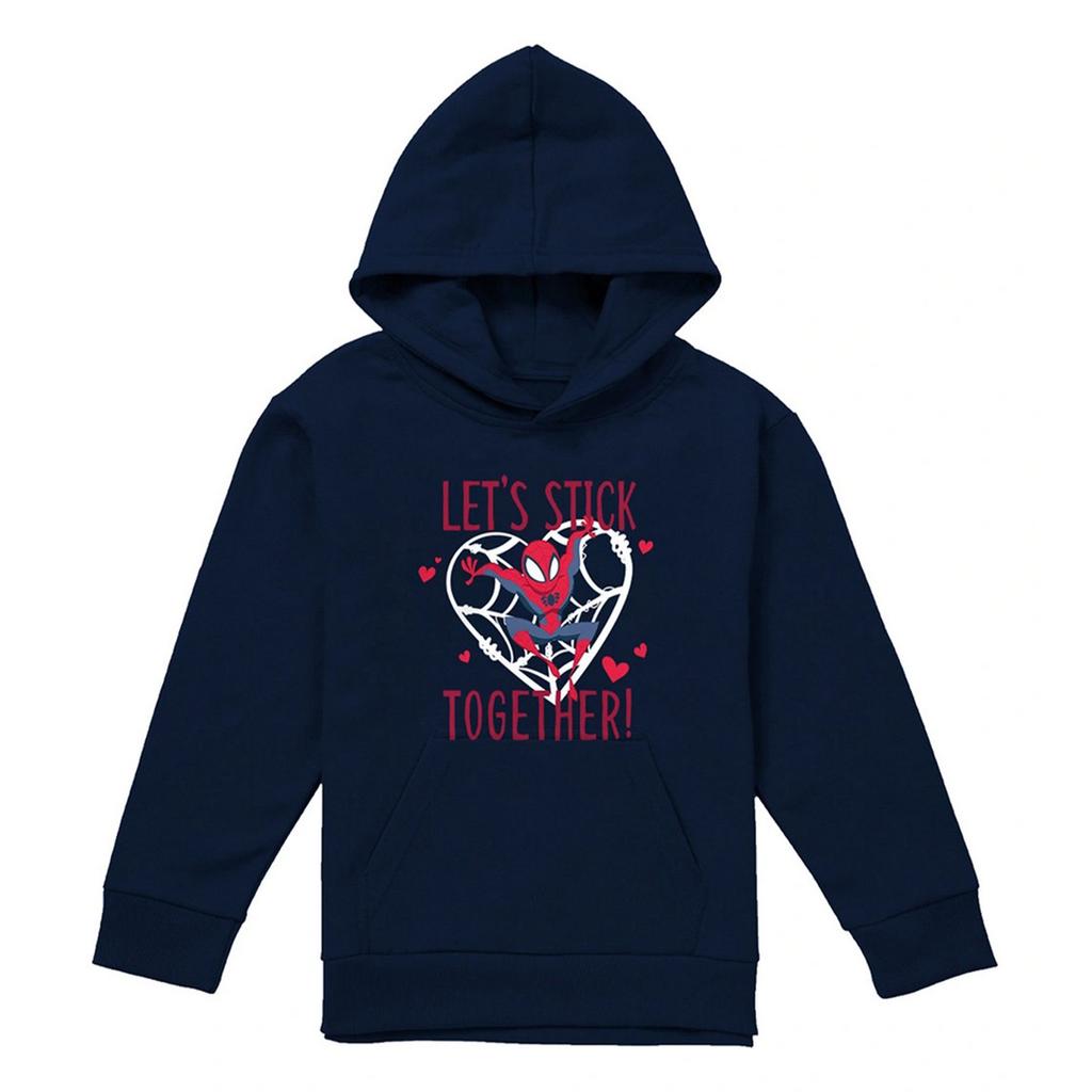 Spider-Man Childrens/Kids Let´s Stick Together Pull Over Valentine`s Day Hoodie