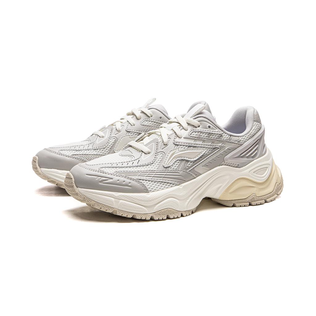 Li Ning QIXING 2.0 Cushioning Abrasion Resistant Breathable Low top Casual Shoes Women's White Gray AGCW092-4