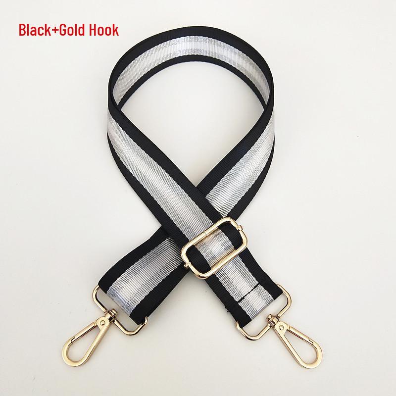 Colorful Women's Crossbody Bag Strap with Gold and Silver Thread – Wide, Long Handbag Accessory